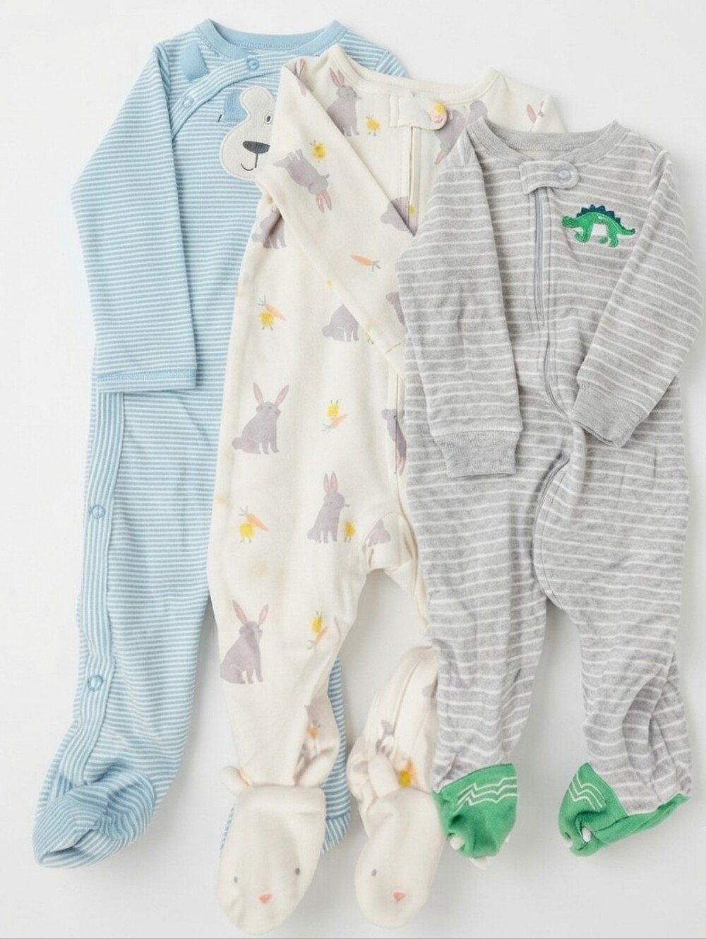 Carter's 9M Kids Footies - Blue, White, Gray, Green